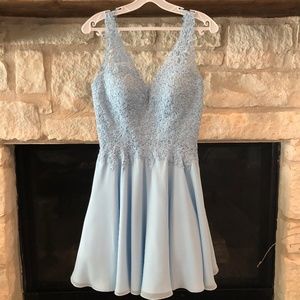 M Blue Homecoming Party Cocktail Holiday Dress